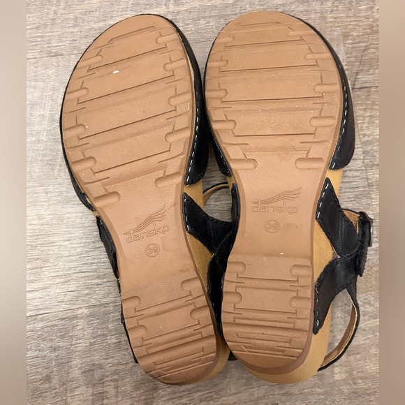 Dansko Black Leather Slingback Mary Jane Clogs - Picture 6 of 7